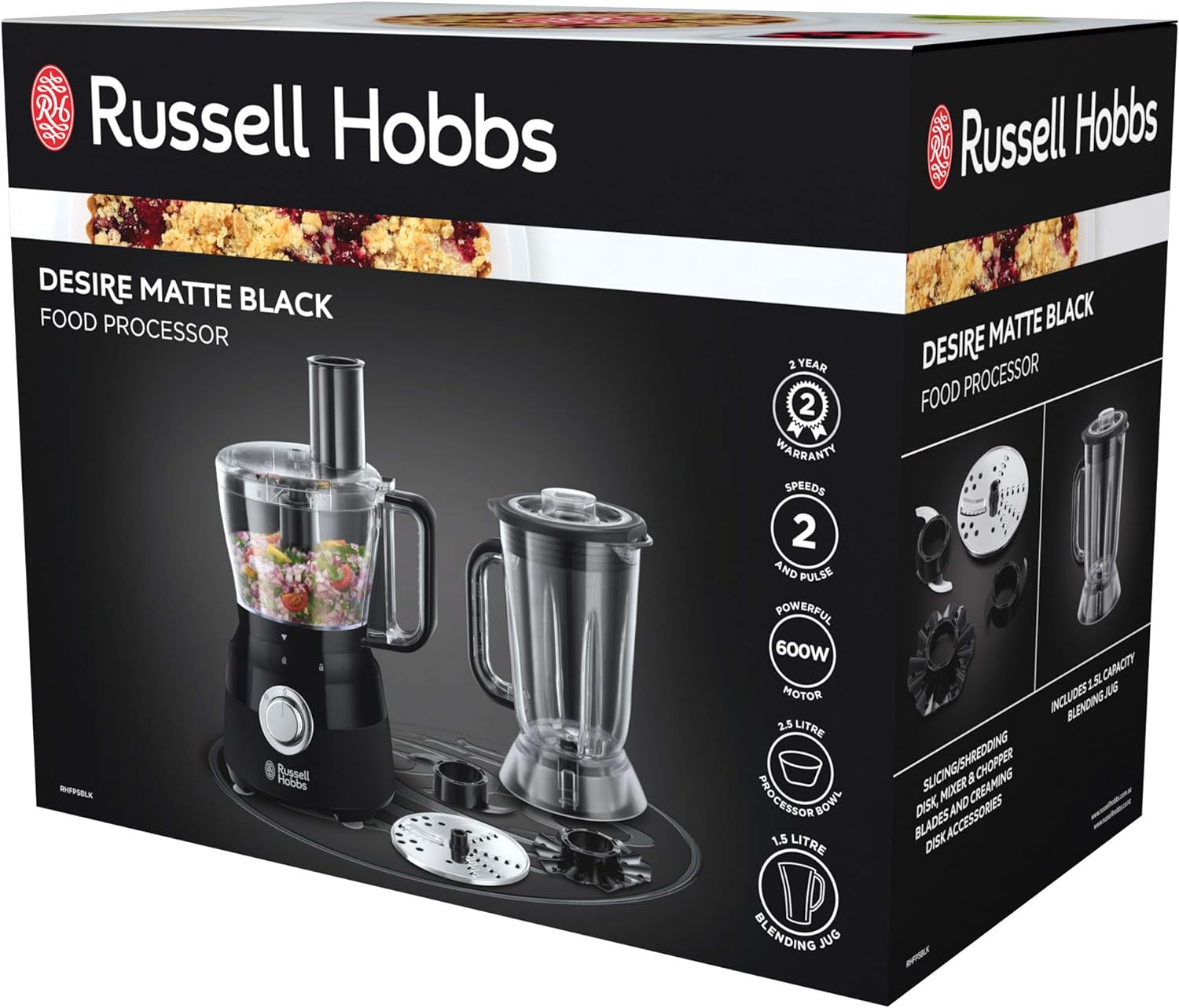 Russell Hobbs Desire Matte Black Food Processor 