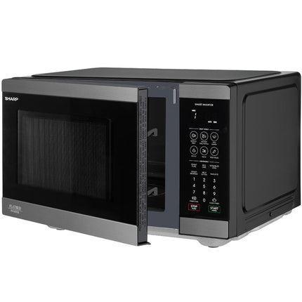 SHARP 26L Flatbed Microwave Oven - Black Stainless Steel | SM267FHBS - Madari