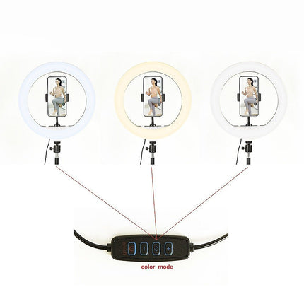 12 Inch LED Video Ring Light with Tabletop Light Stand and Phone Holder Black - Madari