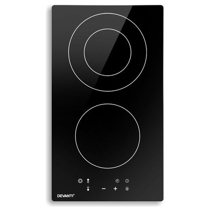 Devanti Electric Ceramic Cooktop 30cm Kitchen Cooker Cook Top Hob Touch Control 3-Zones - Madari