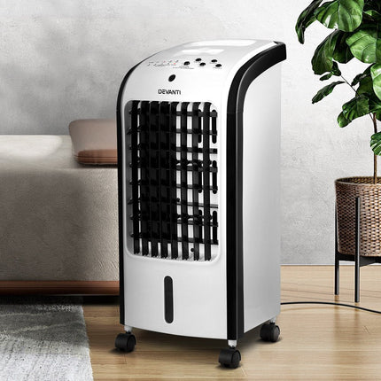 Devanti Evaporative Air Cooler Conditioner Portable 4L Cooling Fan Humidifier - Madari