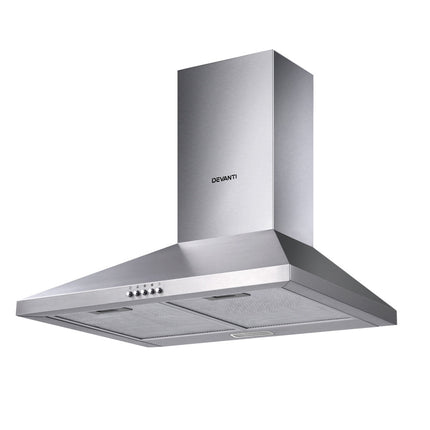 Devanti Range Hood 60cm 600mm Kitchen Canopy Stainless Steel Rangehood Wall Mount - Madari