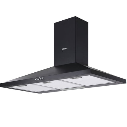 Devanti Range Hood Rangehood 90cm 900mm Kitchen Canopy LED Light Wall Mount Black - Madari