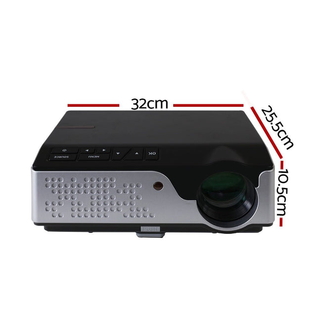 Devanti Video Projector Wifi USB Portable 4000 Lumens HD 1080P Home Theater Black - Madari