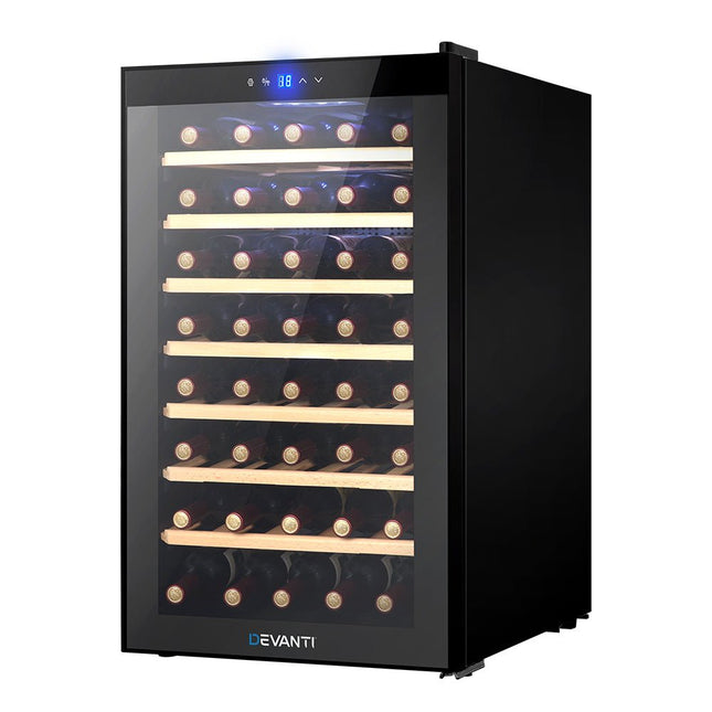 Devanti Wine Cooler Compressor Fridge Chiller Storage Cellar 51 Bottle Black - Madari