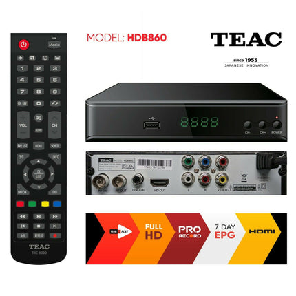 New Teac Full HD Digital TV Set Top Box DVB-T HDMI USB Recording - Madari