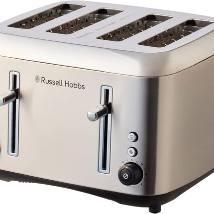 Russell Hobbs Addison 4 Slice Toaster - Brushed Stainless Steel | RHT514BRU - Madari