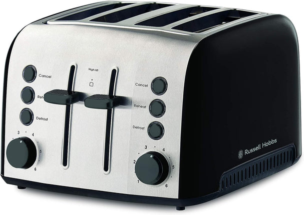 Russell Hobbs Brooklyn 4 Slice Toaster - Black | RHT94BLK - Madari