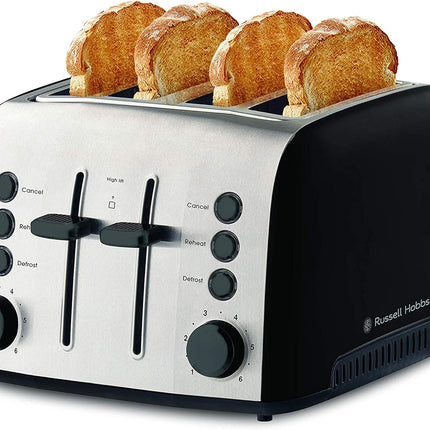 Russell Hobbs Brooklyn 4 Slice Toaster - Black | RHT94BLK - Madari