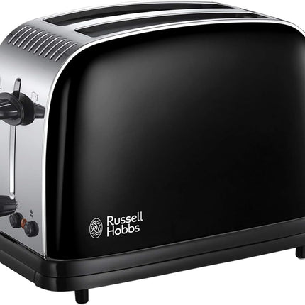 Russell Hobbs Colours Plus 2 Slice Toaster - Black | RHT2655BLK - Madari