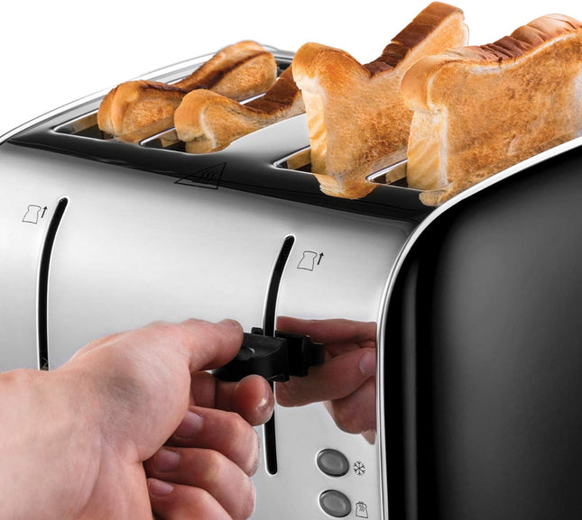 Russell Hobbs Colours Plus Black 4 Slice Toaster | RHT2836BLK - Madari