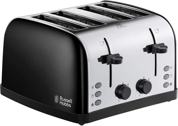 Russell Hobbs Colours Plus Black 4 Slice Toaster | RHT2836BLK - Madari