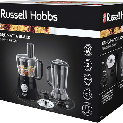 Russell Hobbs Desire Matte Black Food Processor | RHFP5BLK - Madari