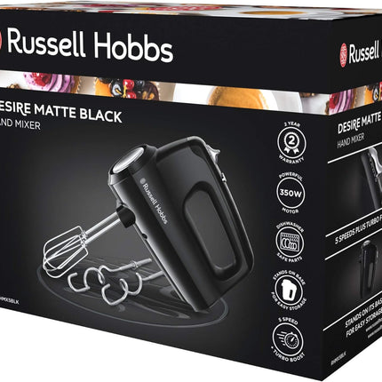Russell Hobbs Desire Matte Black Hand Mixer | RHMX5BLK - Madari