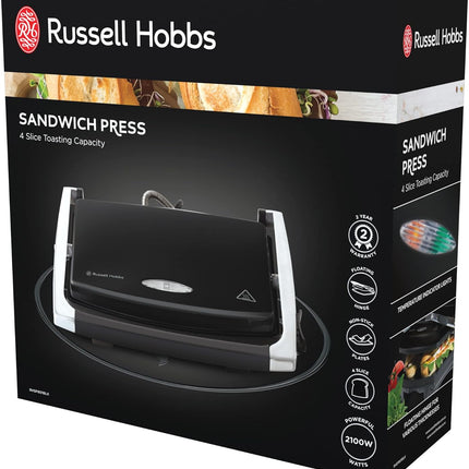 Russell Hobbs Sandwich Press - Black | RHSP801BLK - Madari