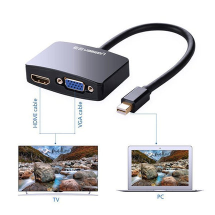 UGreen 4K Mini DisplayPort to HDMI / VGA Adapter - Black (10439) - Madari